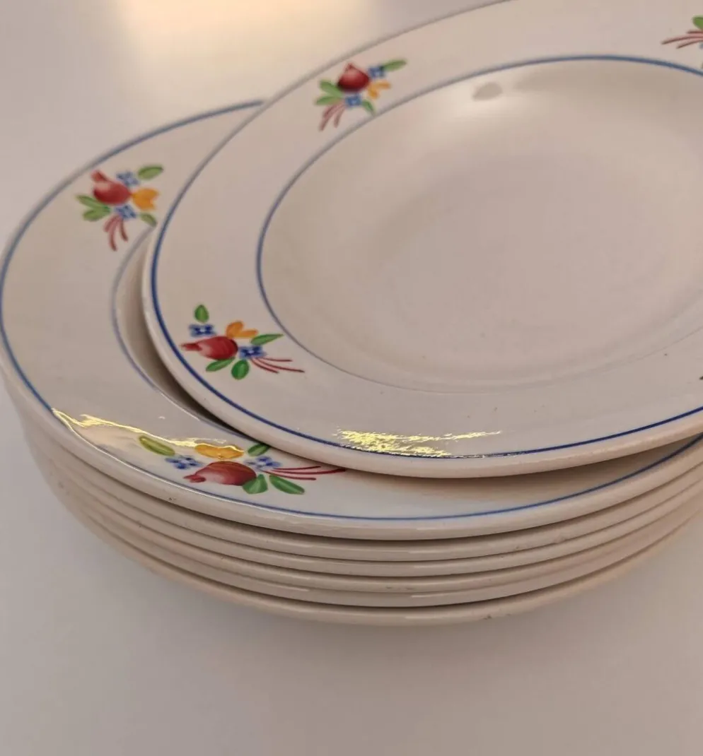 Assiettes à soupe faïence de Gien