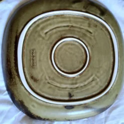 Assiettes à tapas en céramique façon grès 1970
