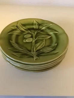 6 assiettes verte Choisy le Roi en parfait etat