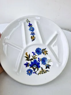6 assiettes vintage compartimentées faïence collection bali saint amand