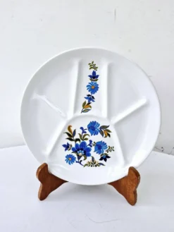6 assiettes vintage compartimentées faïence collection bali saint amand