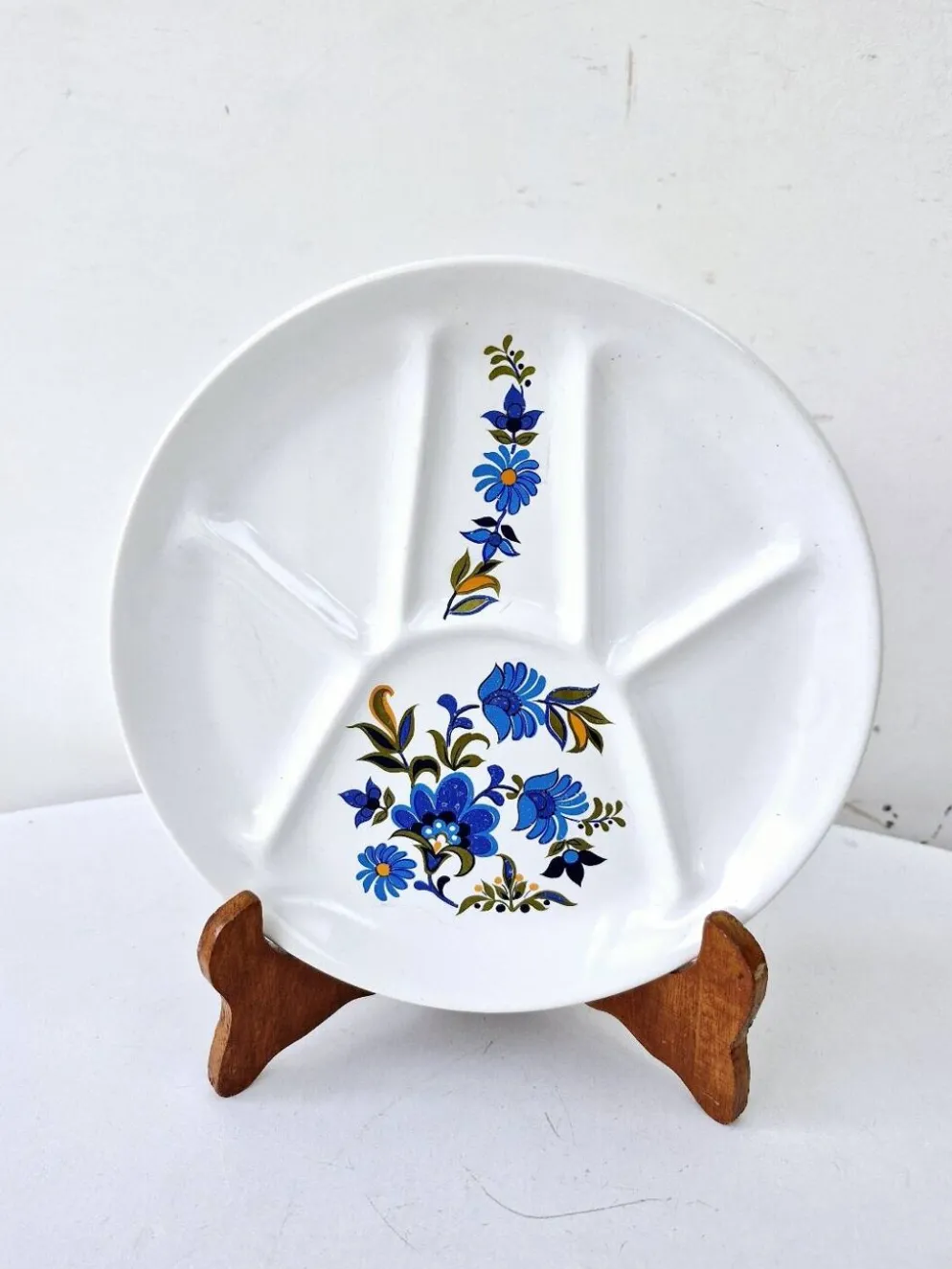 6 assiettes vintage compartimentées faïence collection bali saint amand