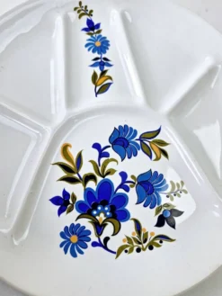6 assiettes vintage compartimentées faïence collection bali saint amand
