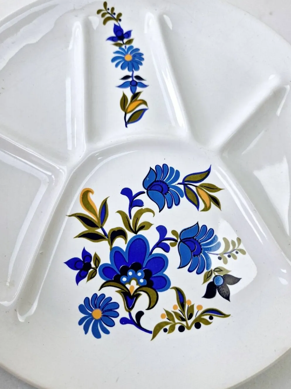 6 assiettes vintage compartimentées faïence collection bali saint amand