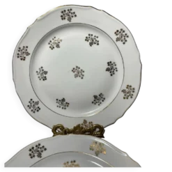 6 assiettes vintage en porcelaine de Limoges – Pâtes & Émaux – Décor d
