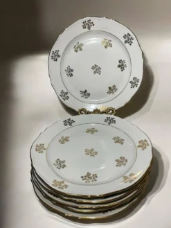 6 assiettes vintage en porcelaine de Limoges – Pâtes & Émaux – Décor d