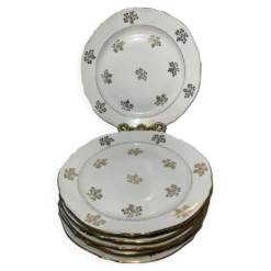 6 assiettes vintage en porcelaine de Limoges – Pâtes & Émaux – Décor d