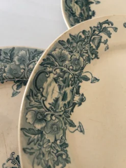 Assiette Terre de Fer Badonviller Marine • Décor bleu romantique • Ass