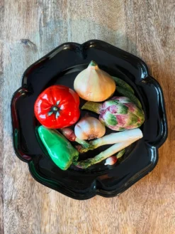 Assiette trompe l’oeil vallauris aux légumes