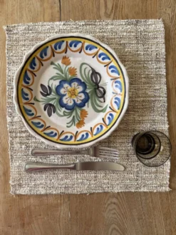 Assiette vintage en céramique peinte à la main