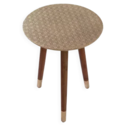 Aura Brass Clad Side Table: Handmade Bronze Accent Table