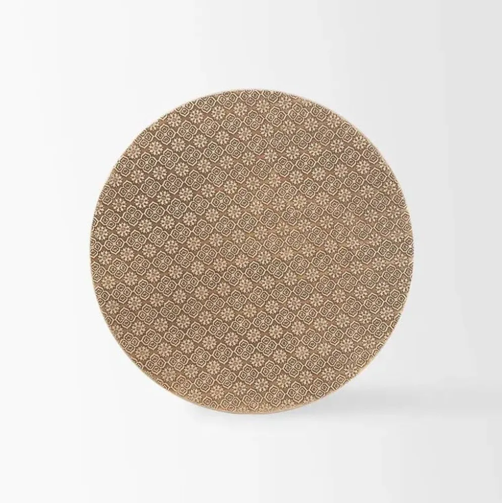 Aura Brass Clad Side Table: Handmade Bronze Accent Table