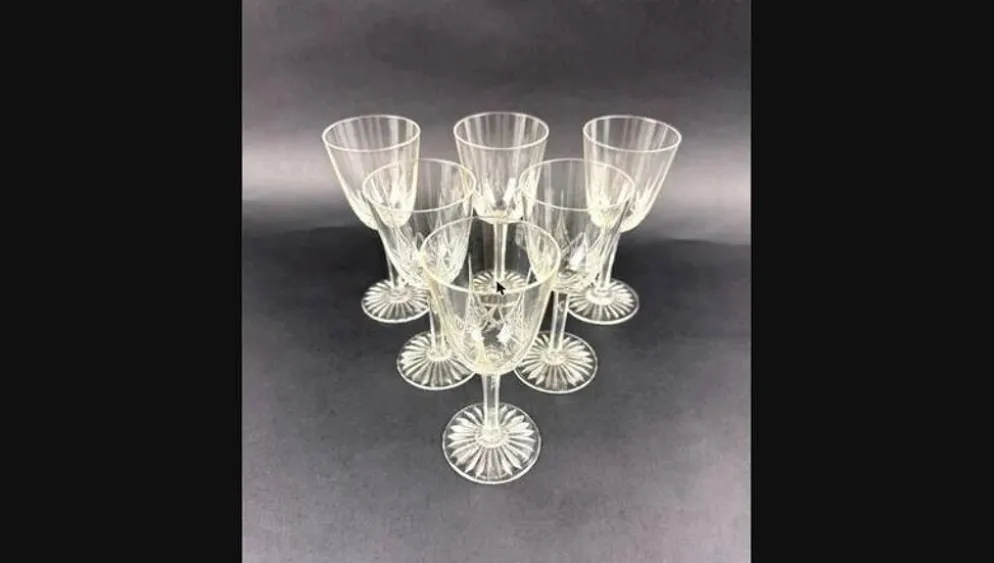 Baccarat, service Epron, suite de 6 verres à vin blanc taille 4