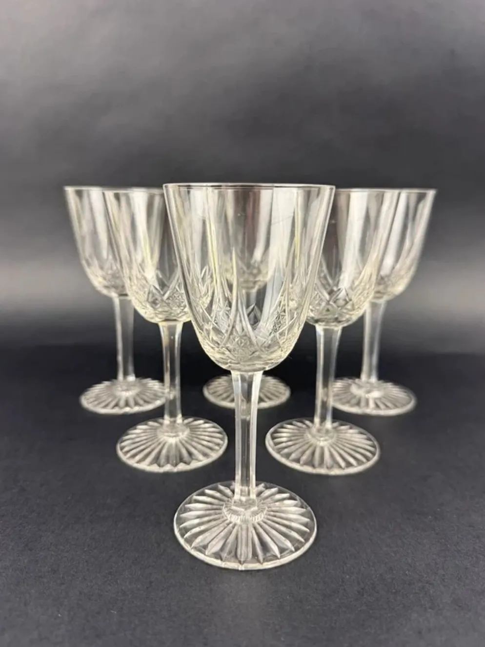 Baccarat, service Epron, suite de 6 verres à vin blanc taille 4