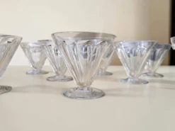 Baccarat - 9 verres à vin en cristal modèle REX vers 1920/30 Art déco