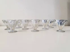 Baccarat - 9 verres à vin en cristal modèle REX vers 1920/30 Art déco