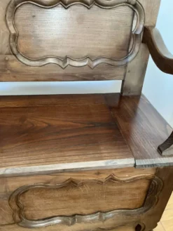 Banc / coffre ancien en chêne, panneaux de lit clos breton - Finistère Nord