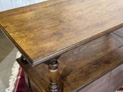 Banc coffre anglais en chêne des années 30 pouvant faire console