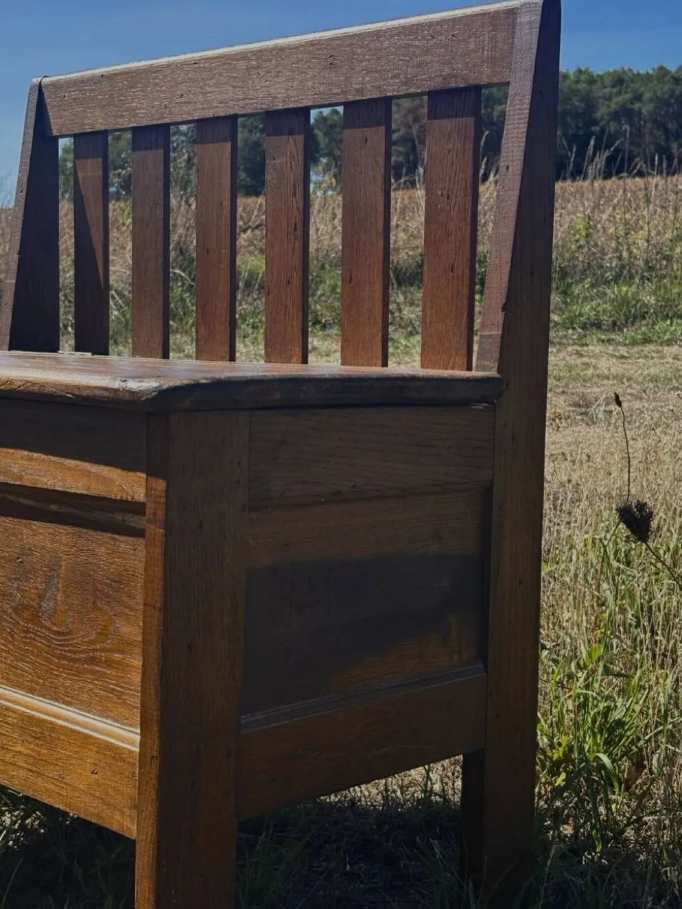 Banc coffre en bois massif