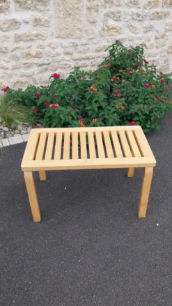 Banc en bois de bouleau par Alvar Aalto édition Artek, 80s