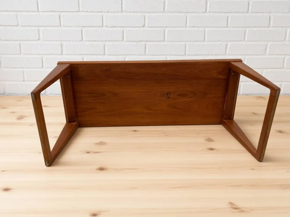 Banc et miroir en teck par Kai Kristiansen pour Aksel Kjersgaard, années 1960.