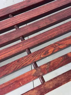 Banc table basse en lattes de wengé en bois moderniste du milieu du siècle par Gijs Bakker pour Castelijn, années 1970.