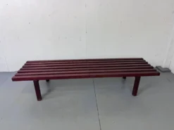 Banc table basse en lattes de wengé en bois moderniste du milieu du siècle par Gijs Bakker pour Castelijn, années 1970.