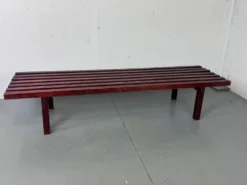 Banc table basse en lattes de wengé en bois moderniste du milieu du siècle par Gijs Bakker pour Castelijn, années 1970.