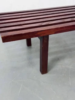 Banc table basse en lattes de wengé en bois moderniste du milieu du siècle par Gijs Bakker pour Castelijn, années 1970.