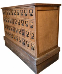 Banque d’épicier ancienne double face – 80 tiroirs –