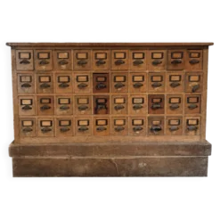 Banque d’épicier ancienne double face – 80 tiroirs –