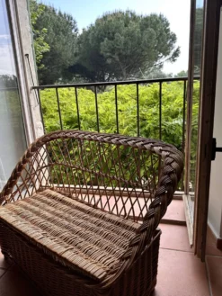Banquette coffre osier