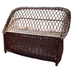 Banquette coffre osier