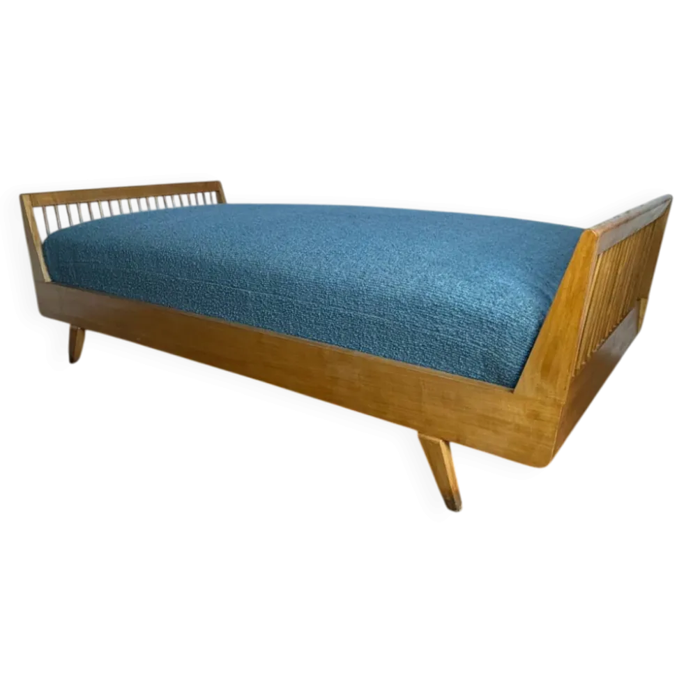 Banquette / lit de repos vintage en bois
