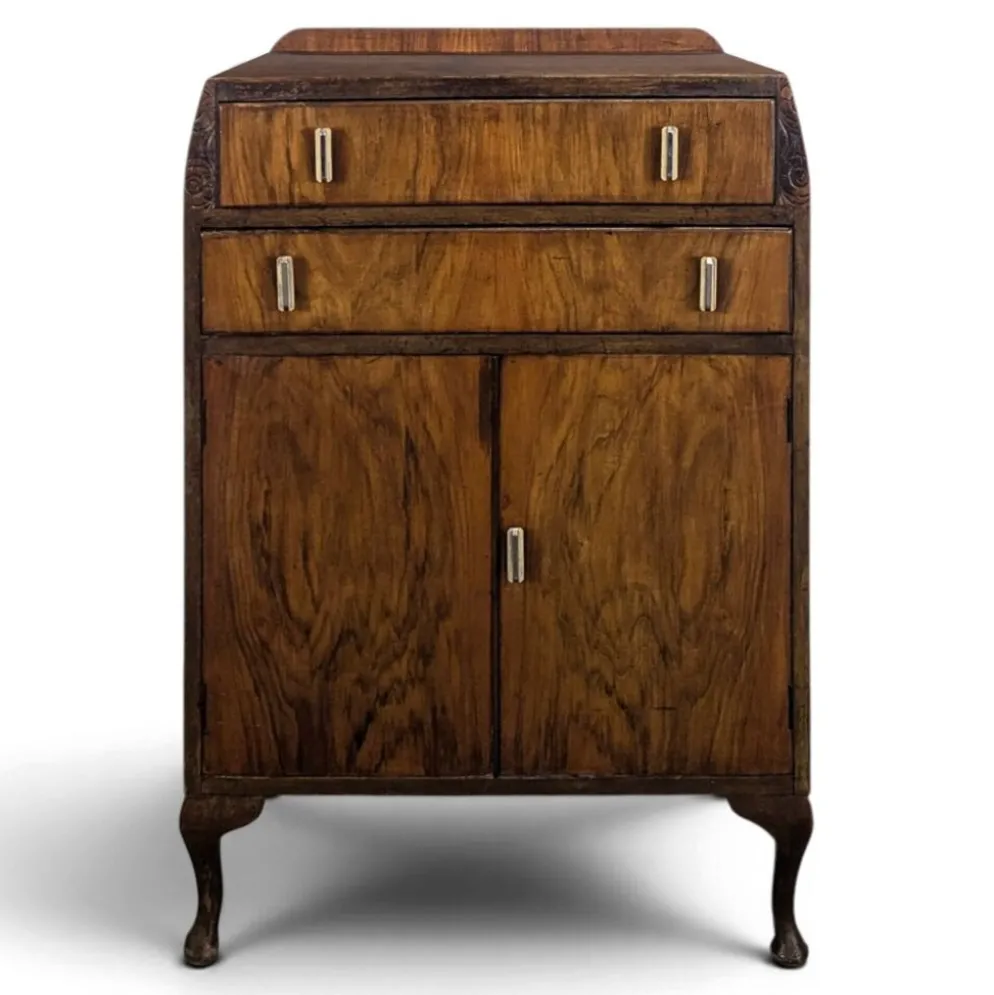 Bar anglais en bois exotique de style Art Déco