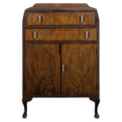Bar anglais en bois exotique de style Art Déco