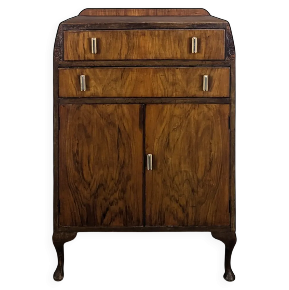 Bar anglais en bois exotique de style Art Déco