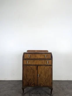 Bar anglais en bois exotique de style Art Déco