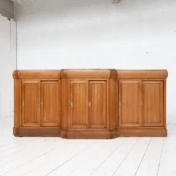 Bar Art Déco français vintage en noyer et marbre, 1920