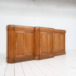 Bar Art Déco français vintage en noyer et marbre, 1920