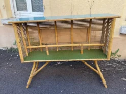 Bar bambou rotin vintage