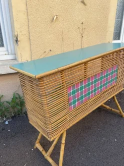 Bar bambou rotin vintage