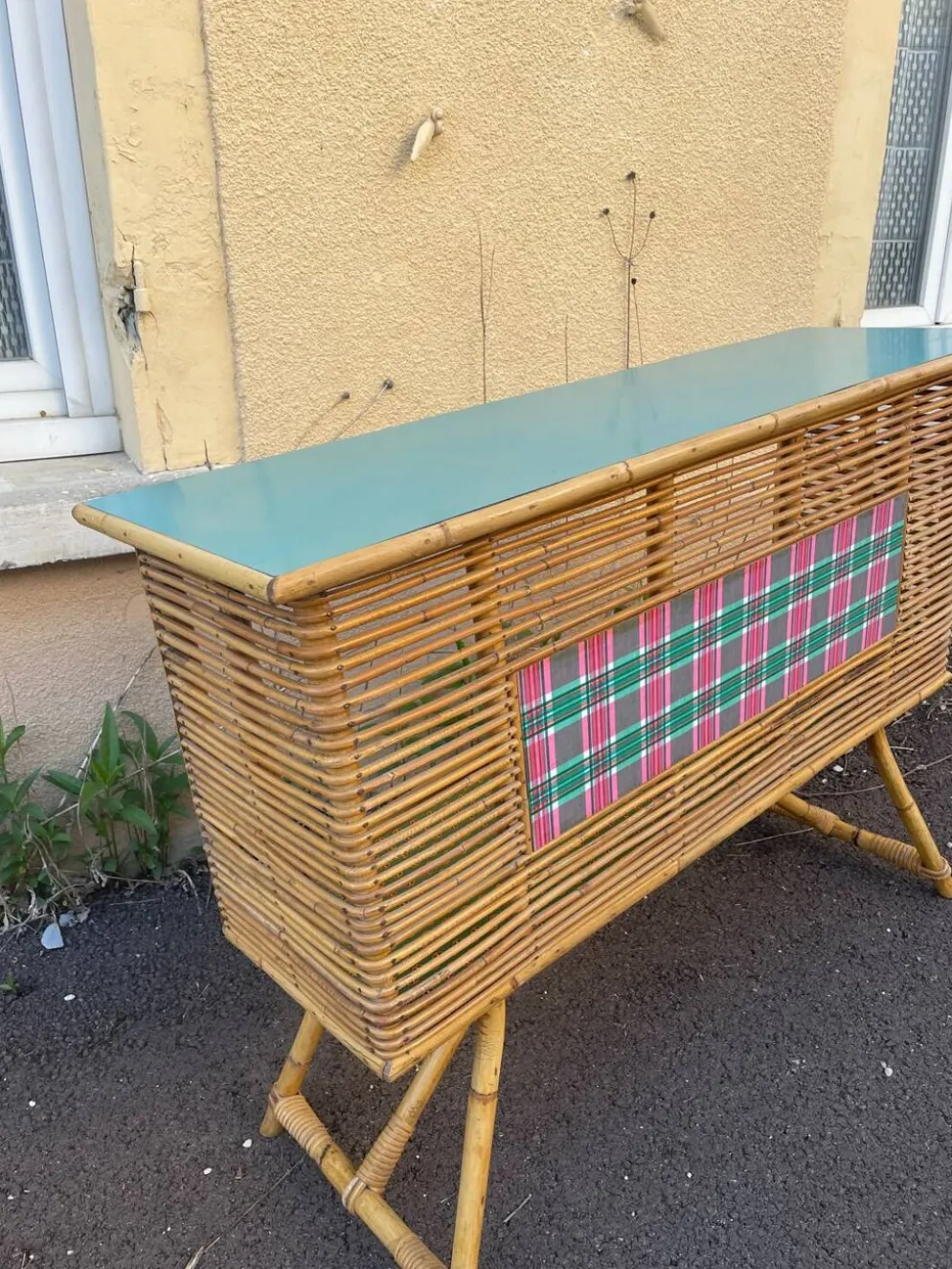 Bar bambou rotin vintage