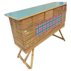 Bar bambou rotin vintage