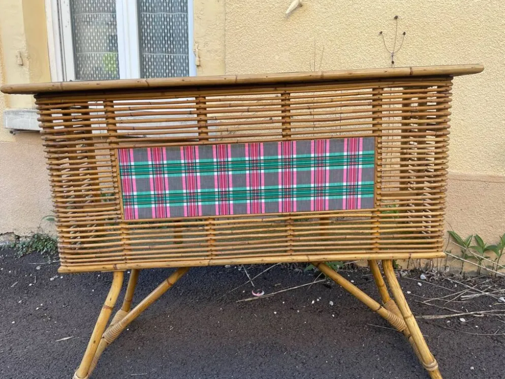 Bar bambou rotin vintage