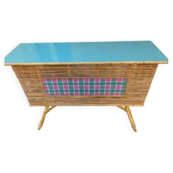 Bar bambou rotin vintage