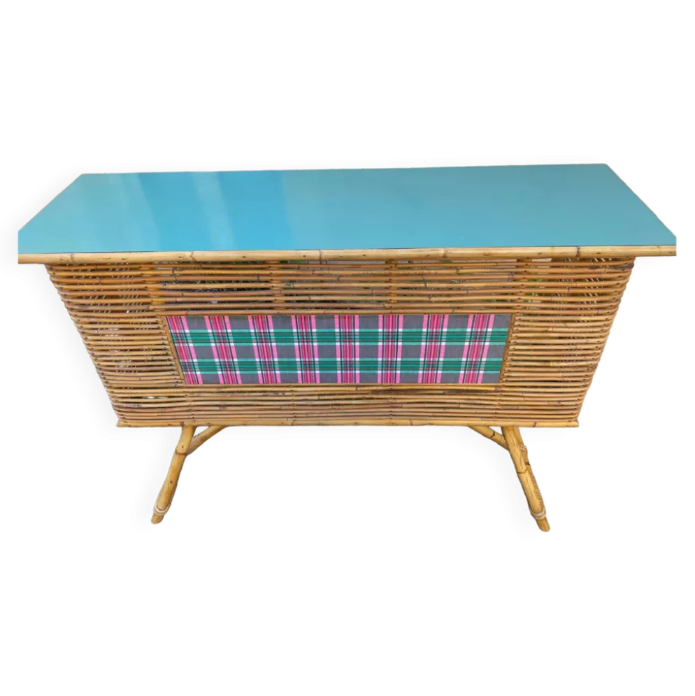Bar bambou rotin vintage