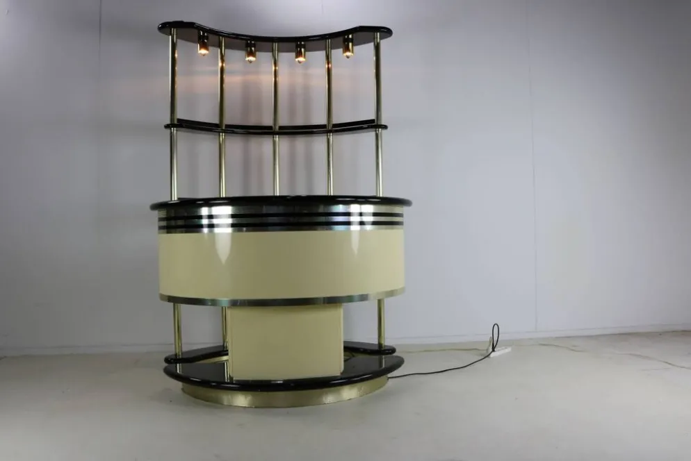 Bar bar par Harvey Guzzini pour Stilglass Donati, années 70