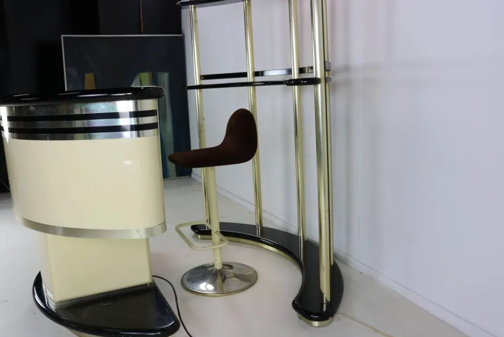 Bar bar par Harvey Guzzini pour Stilglass Donati, années 70