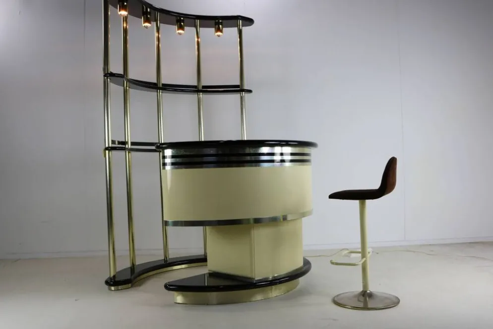 Bar bar par Harvey Guzzini pour Stilglass Donati, années 70